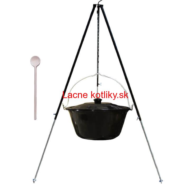 Smaltovaný kotlík 30 L + pokrievka + teleskopická trojnožka 1,7 m