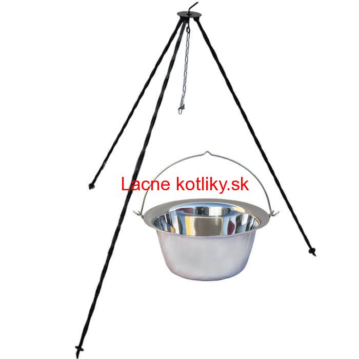 Nerezový kotlík (INOX 0,8 mm) 8 L + trojnožka 1 m