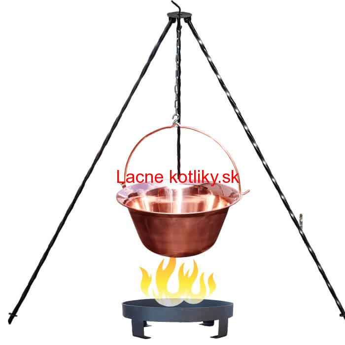 Medený kotlík 6 L (1,2 mm) + trojnožka 1 m + ohnisko 36 cm