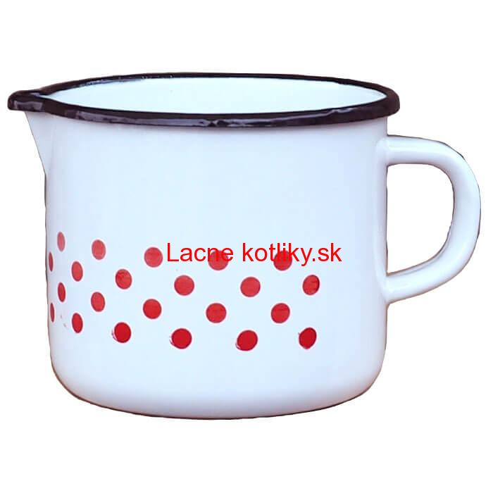 Smaltovaný hrnček s výlevkou 1,5 L - bodkovaný