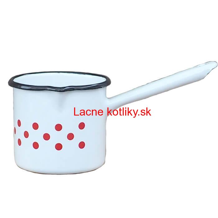 Smaltovaný hrnček s rúčkou 0,6 L - bodkovaný