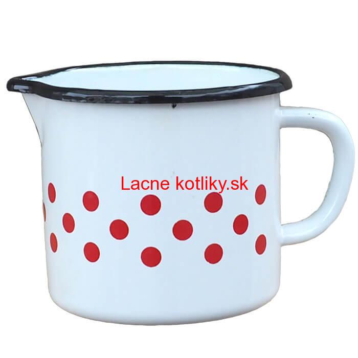 Smaltovaný hrnček s uškom 0,6 L - bodkovaný