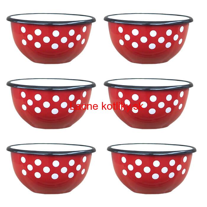 Súprava smaltovaných misiek 14 cm 6 ks