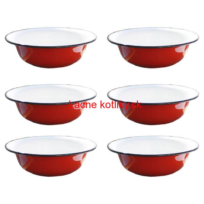 Súprava smaltovaných hlbokých tanierov 20 cm 6 ks
