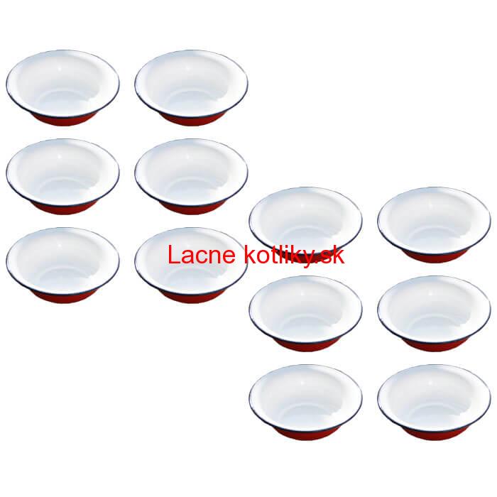 Súprava smaltovaných hlbokých tanierov 20 cm 12 ks