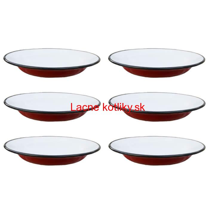 Súprava smaltovaných plytkých tanierov 22 cm 6 ks