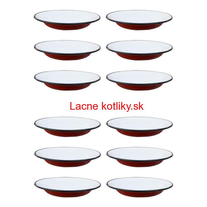 Súprava smaltovaných plytkých tanierov 22 cm 12 ks