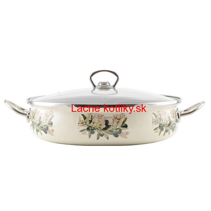 Smaltovaná rajnica s pokrievkou 26 cm OLIVA