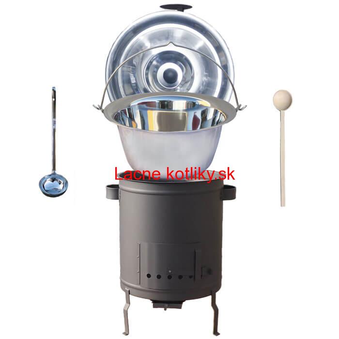 Nerezový kotlík 15 L (1,2 mm) + hrubostenná (1,5 mm) a žiaruvzdorná kotlina 36 PLUS 600