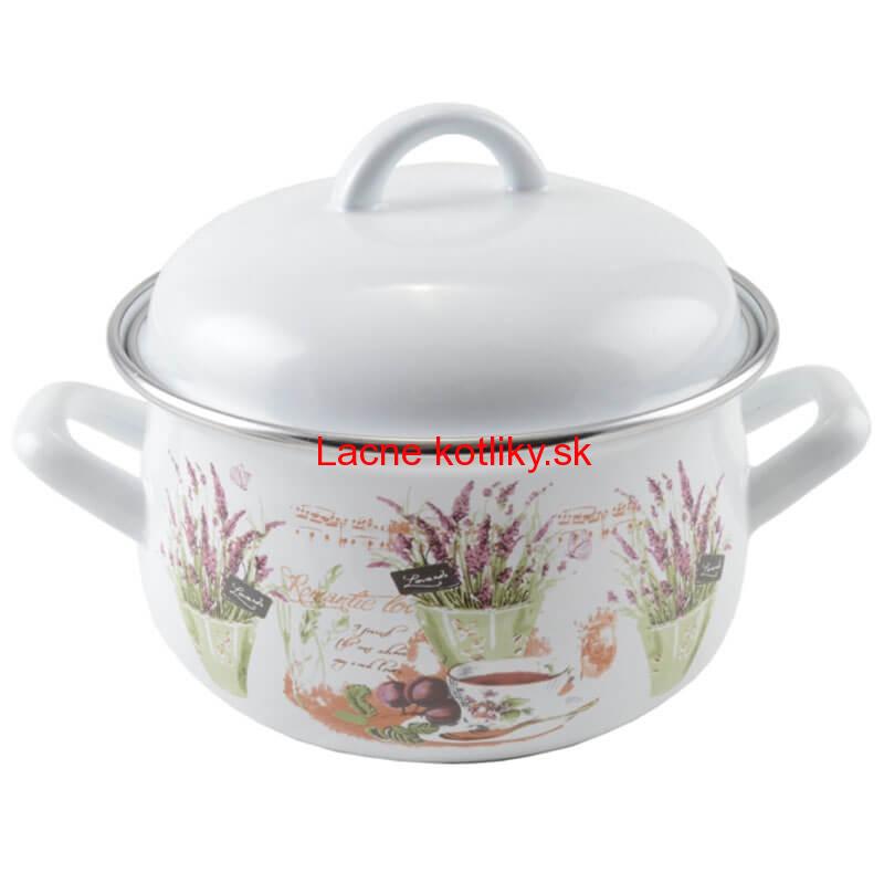 Smaltovaný kastról s pokrievkou 1,8 L levanduľa