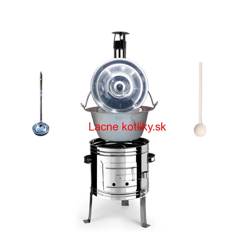 Nerezový kotlík 15 L (0,8 mm) zosilnený s nitmi + nerezová kotlina 36 cm TOP INOX