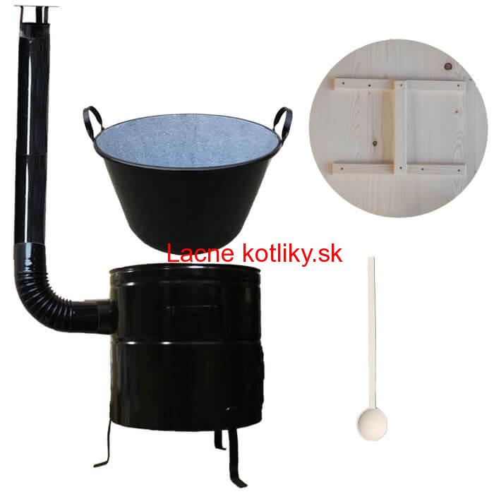 Smaltovaný kotol 100 L na zabíjačku s kovovou kotlinou 60 cm CLASSIC + vareška