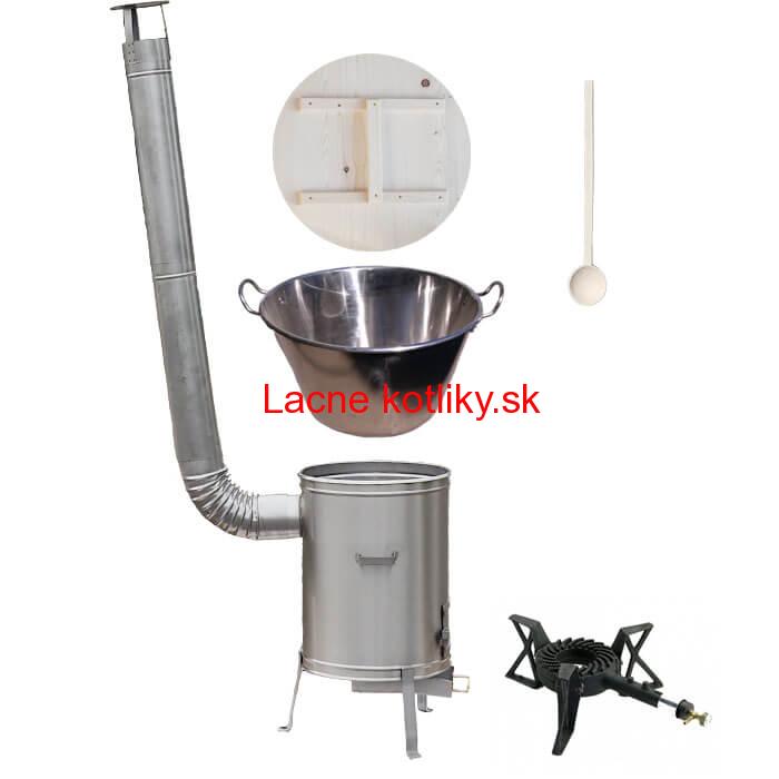 Zabíjačkový nerezový kotol 100 L + nerezová kotlina 60 cm + horák 7 kW + vareška