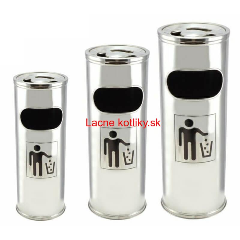 Súprava 3 odpadkových košov INOX 22 cm, 24 cm, 26 cm