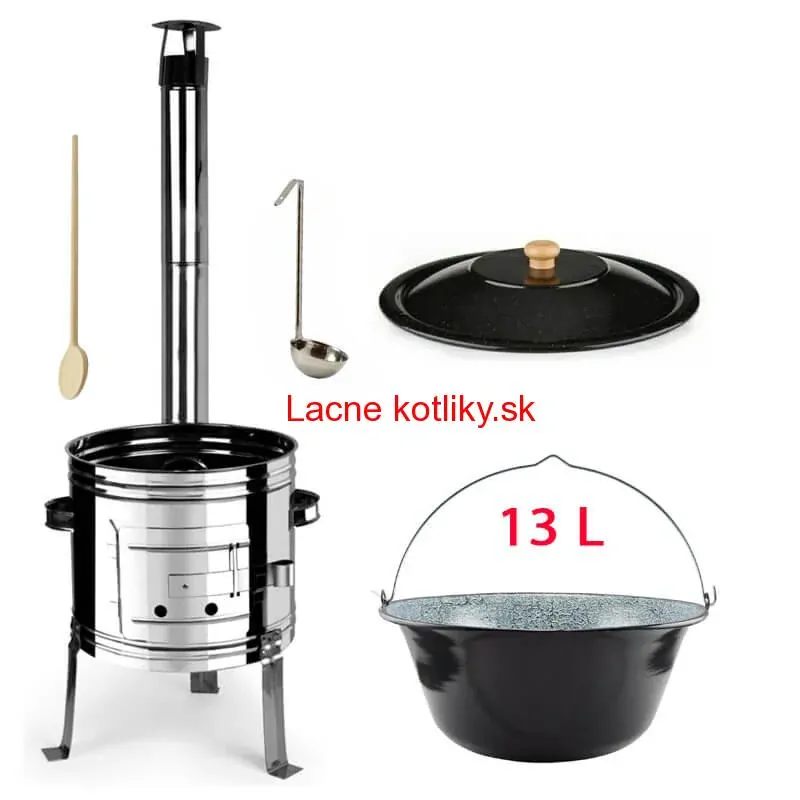 Smaltovaný kotlík 13 L + Nerezová kotlina 36 INOX