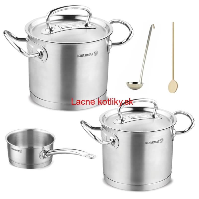 Sada nerezových hrncov s pokrievkou + rajnica 2 + 1 ks 5 L, 9 L, 1,5 L
