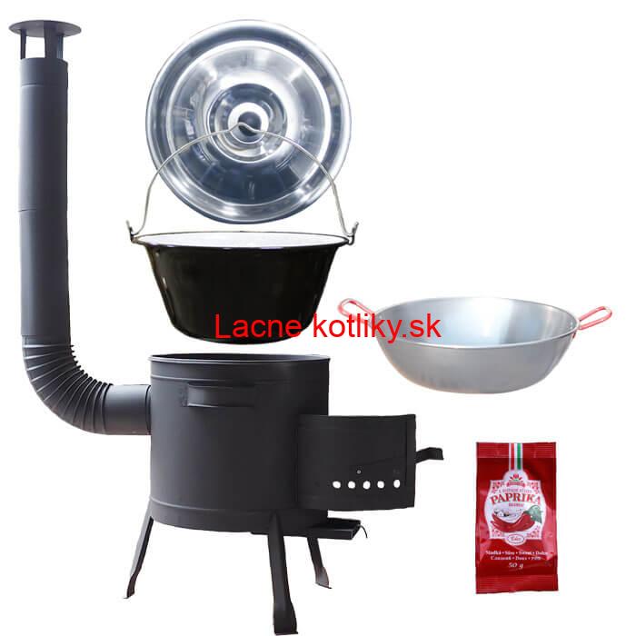 Smaltovaný kotlík 22 L + Panvica PAELLA (WOK) 45 cm + sladká paprika 50 g + nízka kotlina 42 PLUS 600