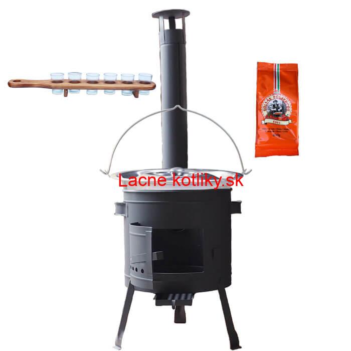 Nerezový kotlík 22 L (0,8 mm) + korenie + štamperlíky + nízka žiaruvzdorná kotlina (0,8 mm) 42 PLUS 600