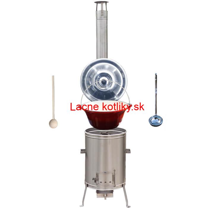 Liatinový kotlík so smaltovanou úpravou 10,8 L + Nerezová kotlina 33 LUX