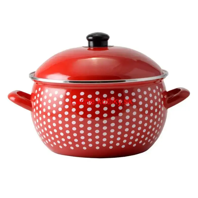 Smaltovaný hrniec 4,8 l červený 20 cm (bodkovaný)