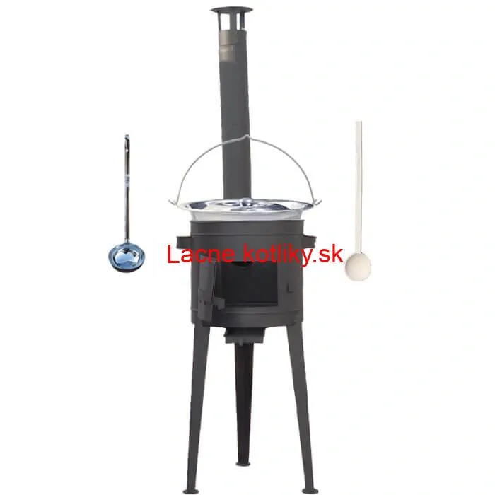 Nerezový kotlík 22 L (0,8 mm) + vysoká žiaruvzdorná kotlina (1,5 mm) HODO 42 cm PLUS 600 + vareška + naberačka