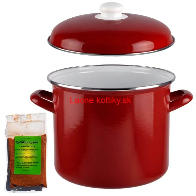 Smaltovaný hrniec s pokrievkou 4 L červený + pikantná zmes korenia 50 g Kotlíkový guláš