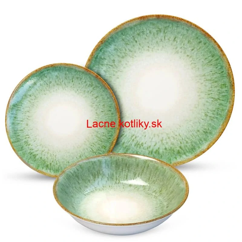Súprava keramických tanierov 18 ks GREEN