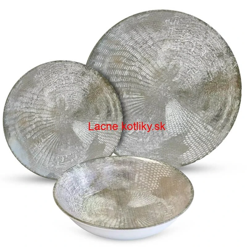 Súprava keramických tanierov 18 ks GREY