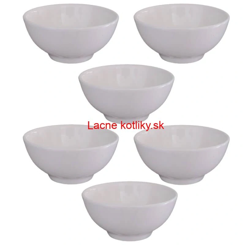 Keramické misky na servírovanie gulášu 15 cm 6 ks biele