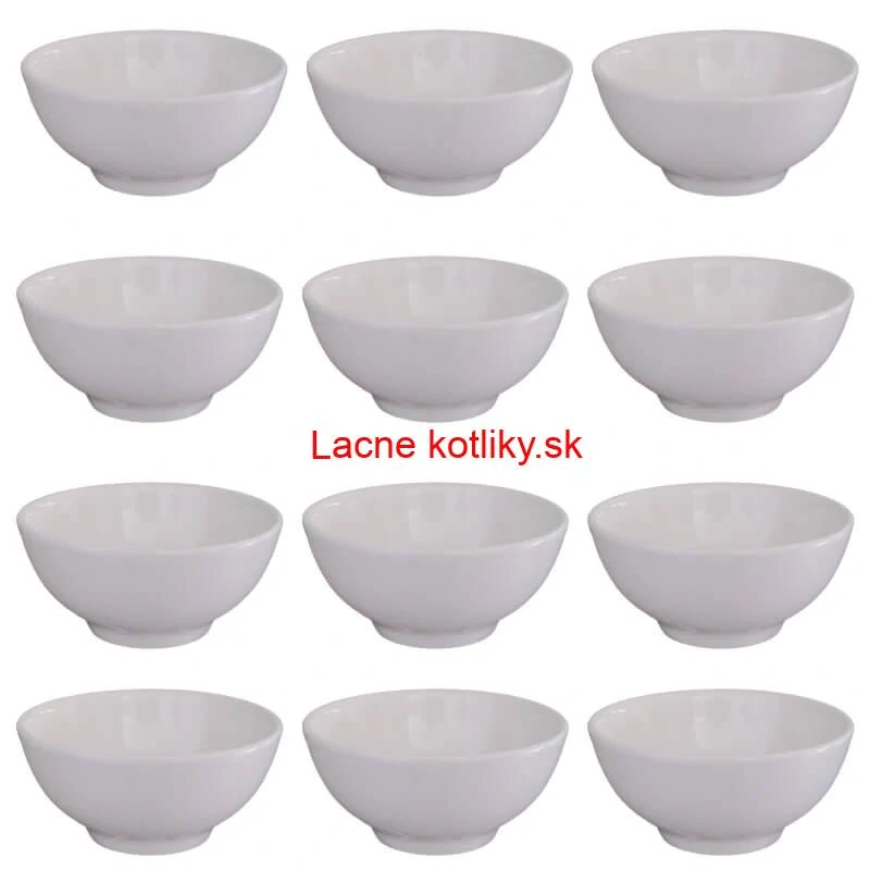 Keramické misky na servírovanie gulášu 15 cm 12 ks biele
