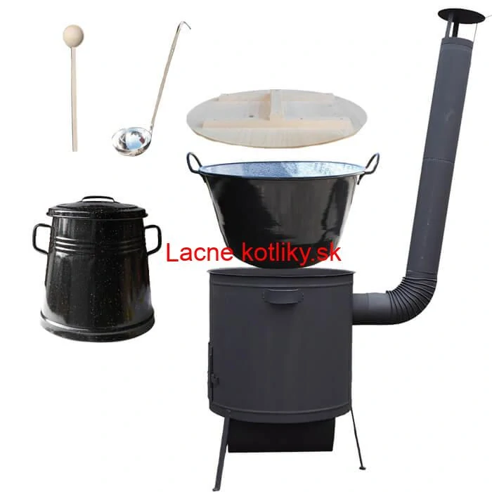 Smaltovaný kotol 100 L + žiaruvzdorná kotlina 42 PLUS 600 4 MM + Nádoba na masť 10 L