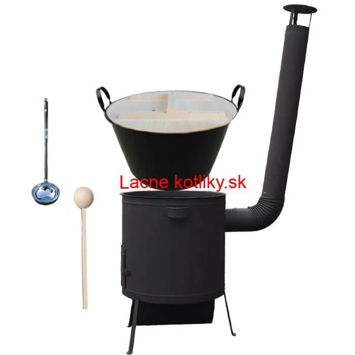 Smaltovaný kotol 100 L + žiaruvzdorná kotlina 42 PLUS 600 4 MM + varecha a naberačka BIG PARTY