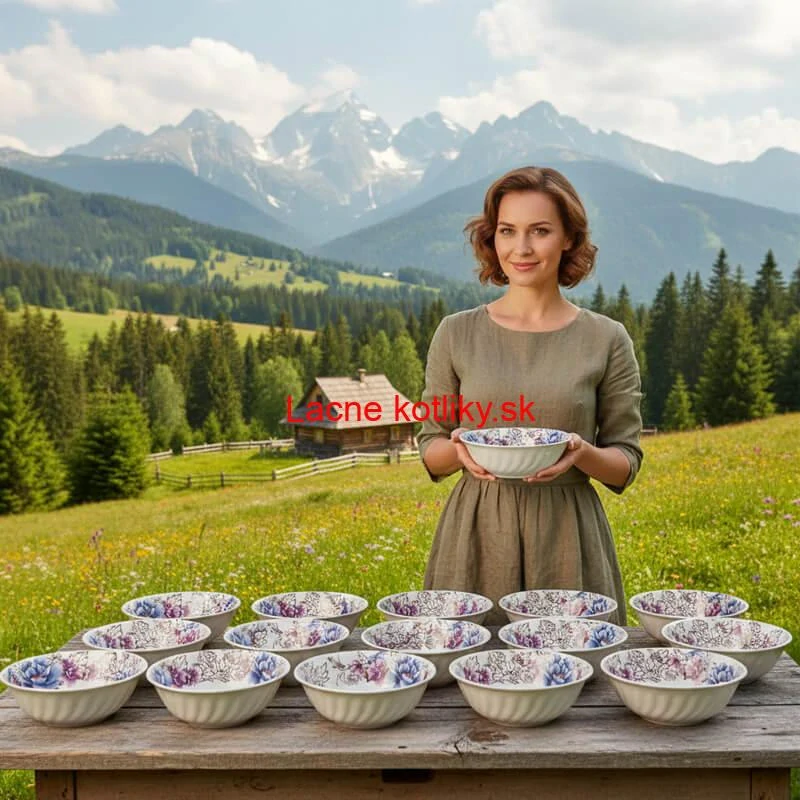 Plastová miska s kvetinovým vzorom (750 ml) – teraz v sade 24 kusov!