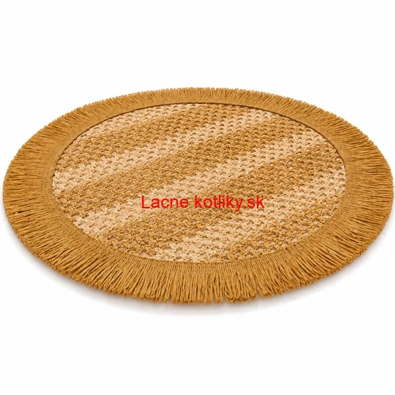 Okrúhla prírodná podložka pod tanier so strapcami 37 cm