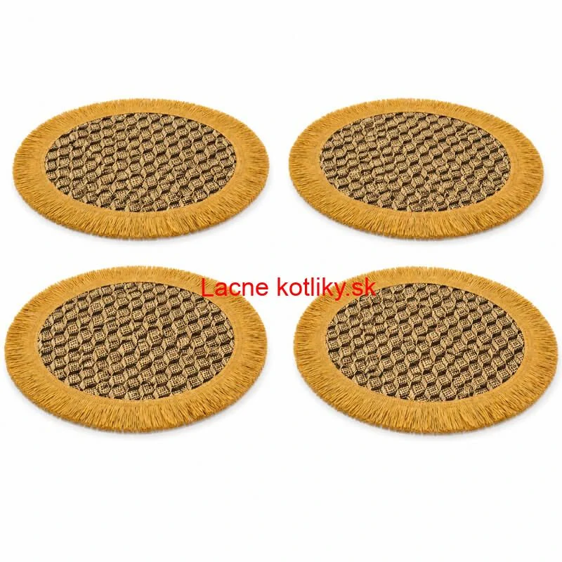 Prírodné podložky pod tanier so strapcami 37 cm, 4 ks