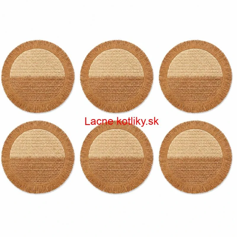 Prírodné podložky pod tanier so strapcami 37 cm, 6 ks