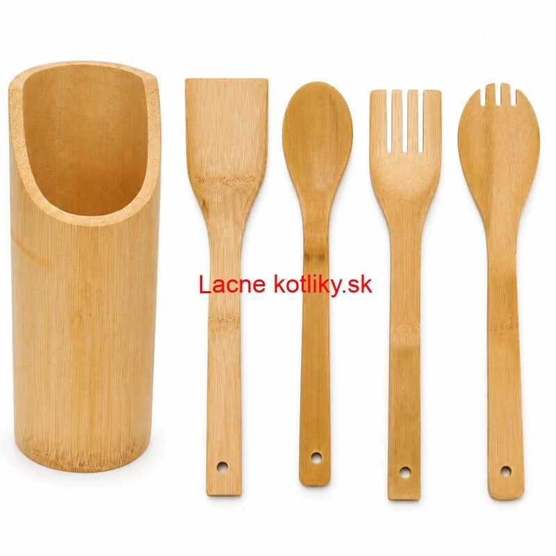 Drevená kuchynská súprava so stojanom – 5 dielov