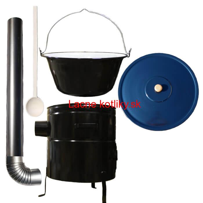 Smaltovaný kotlík 50 L (1,2 mm) + kovová kotlina 53 CLASSIC (KOV) + dymovod Max Party