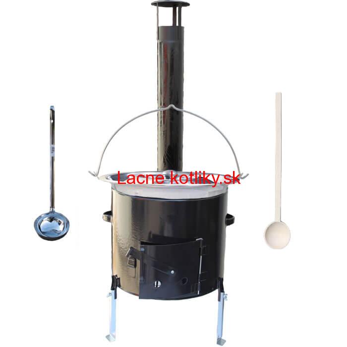 Antikorový kotlík 14 L (0,8 mm) + smaltovaná kotlina 36 cm + vareška a naberačka Easy party