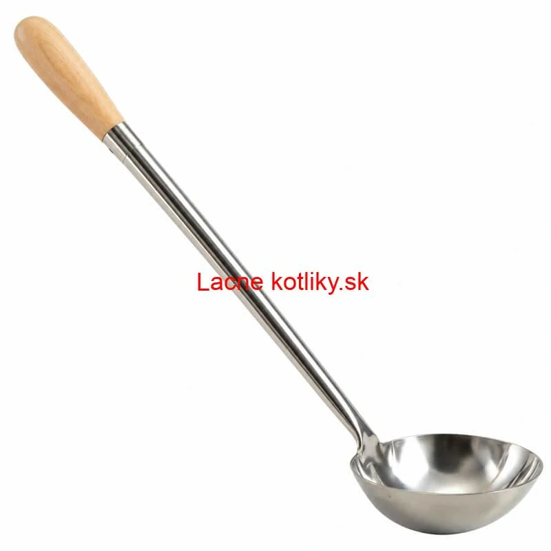 Nerezová naberačka 250 ml s drevenou rúčkou – dĺžka 51,5 cm