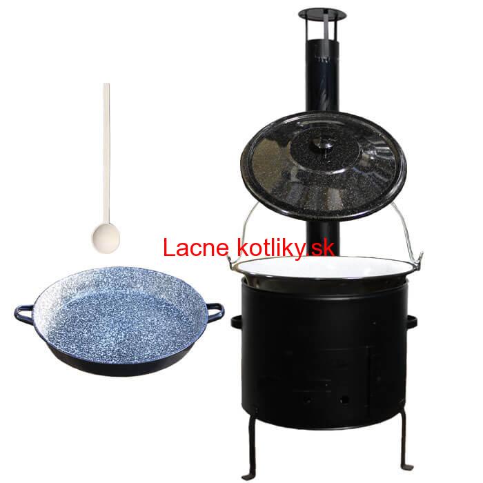 Smaltovaný kotlík 16 L (1,2 mm) + smaltovaná grilovacia panica s uškami GRILL PARTY