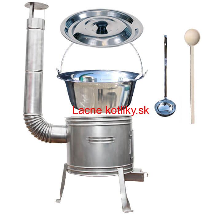 Antikorový kotlík 22 L (0,8 mm) + nerezová kotlina 39 cm + vareška a naberačka TOPLUX