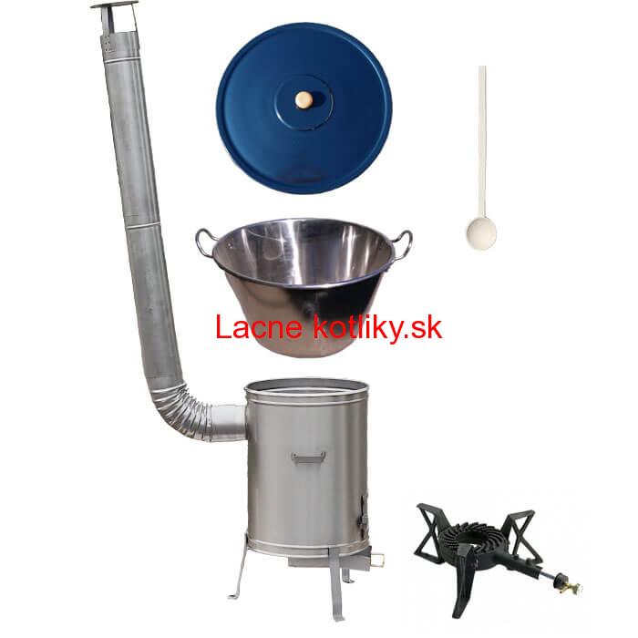 Zabíjačkový nerezový kotol 80 L + nerezová kotlina 56 cm + horák 7 kW