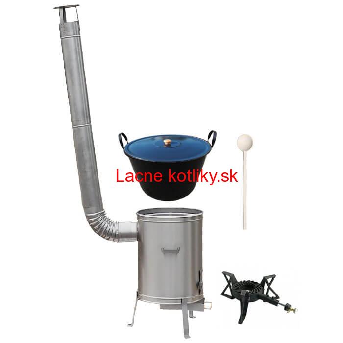 Zabíjačkový smaltovaný kotol 60 L + nerezová kotlina 53 cm + horák 7 kW