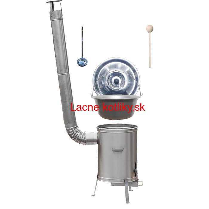 Nerezový kotlík 20 L (1,5 mm) + nerezová kotlina 42 cm + vareška a naberačka LUX