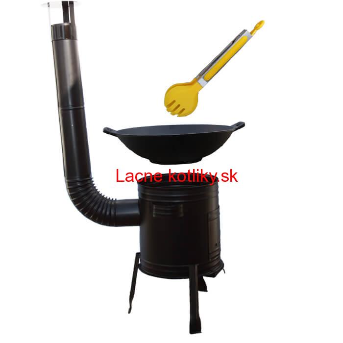Liatinový wok 36 cm + kotlina 31 cm a obracačka WOK AZIA