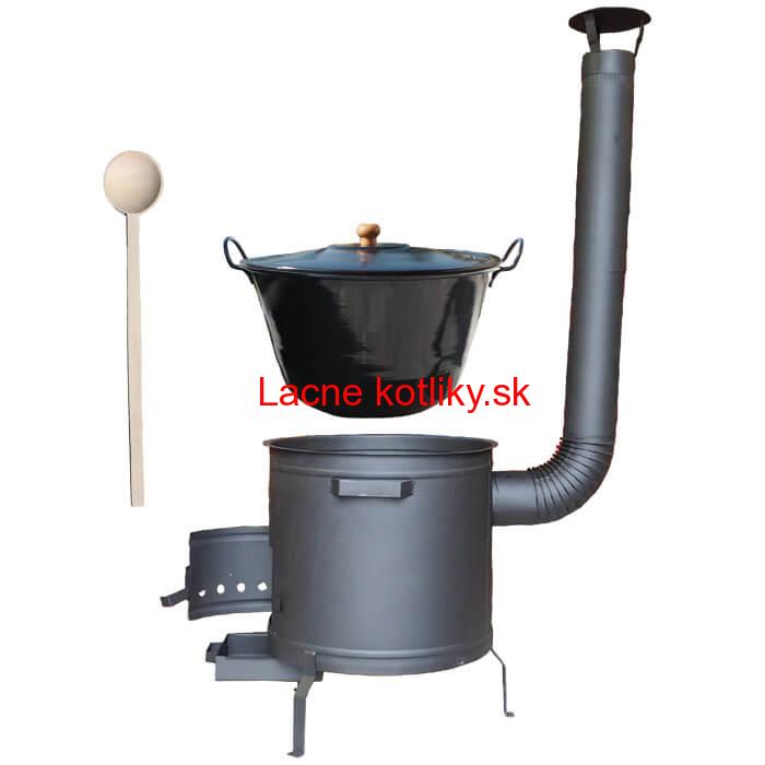 Smaltovaný kotol 80 L na zabíjačku s žiaruvzdornou kotlinou 60 cm PLUS 600 + vareška