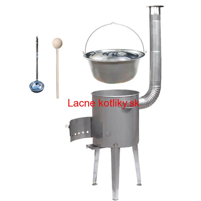 Železný kotlík 20 L (0,75 mm) + nerezová kotlina 42 cm LUXUS