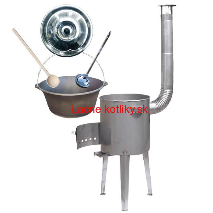 Liatinový kotlík 16 L + nerezová kotlina 36 cm LUXUS