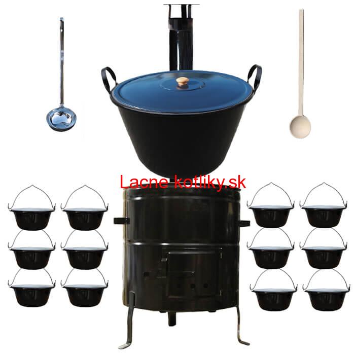 Smaltovaný kotol 70 L + servírovacie kotlíky (12 ks) BIG PARTY